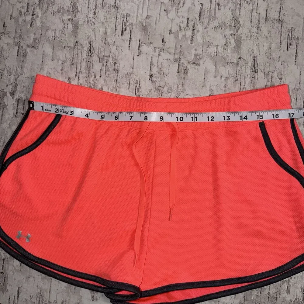 Under Armour Women’s Running Shorts Large Semi-Fitted Heatgear Orange